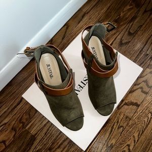 JustFab Dress Sandals - Olive